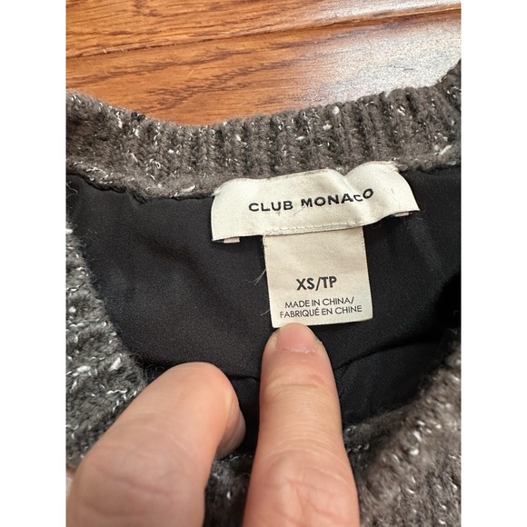 Club Monaco Women's Sweater split back Gray Retail $169 XS 38% Wool - Picture 3 of 10